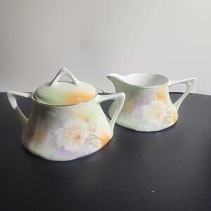 Z S & Co Bavaria   Porcelain Sugar Bowl & Creamer Set  Signed